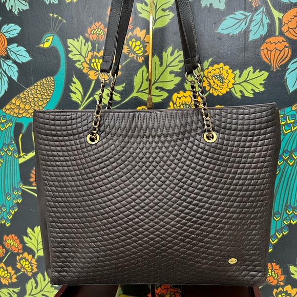 Bally Vintage Brown Quilted Lambskin Tote (Late 1980s–Early 1990s) - Picture 3 of 14